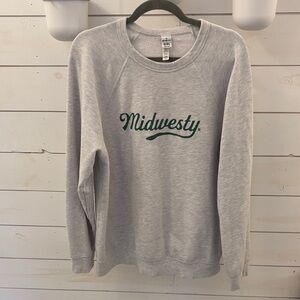 Midwesty Gray Sweatshirt With Green Writing